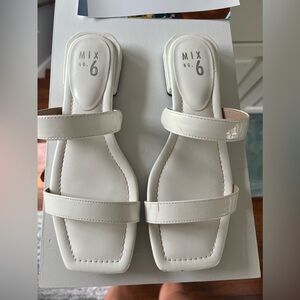 White Strapped Flats